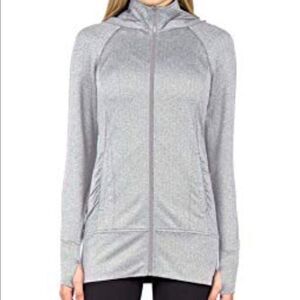 Mondetta gray/white herringbone stretch zip hoodie